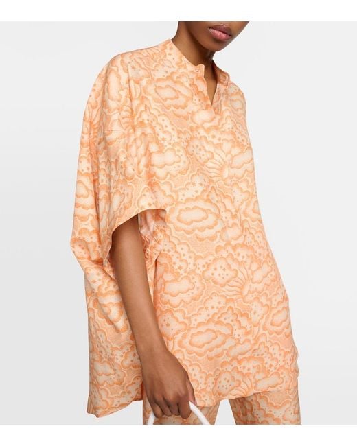 Stella McCartney Metallic Printed Silk Blouse