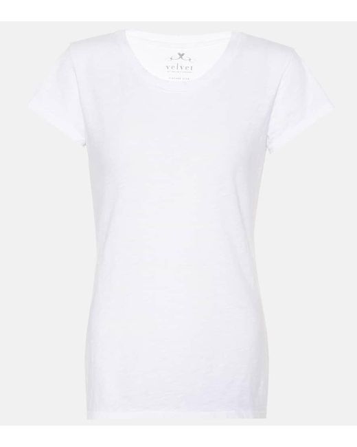 Velvet White Odelia Cotton T-Shirt