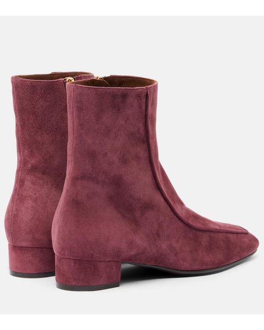 Herbert Levine Purple Shadow Ban Suede Ankle Boots