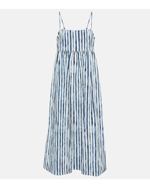 Vince Blue Striped Midi Dress