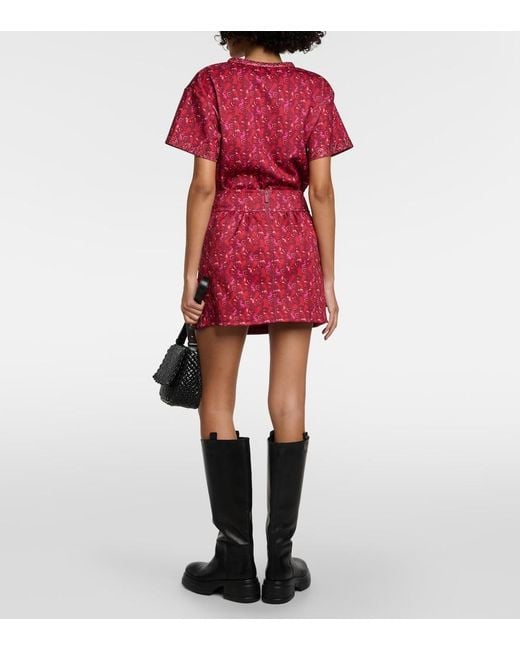 Max Mara Red Balocco Embellished Floral Midi Skirt