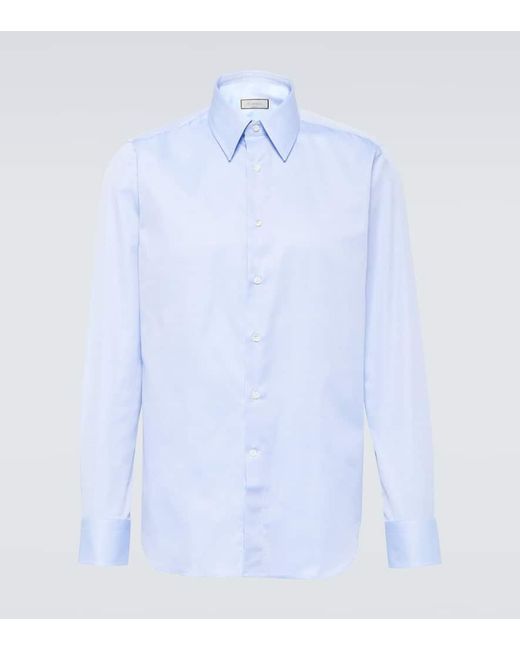 Camisa de algodon Canali de hombre de color Blue