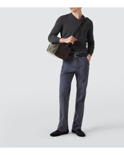 Prada Black Small Leather Duffel Bag for men