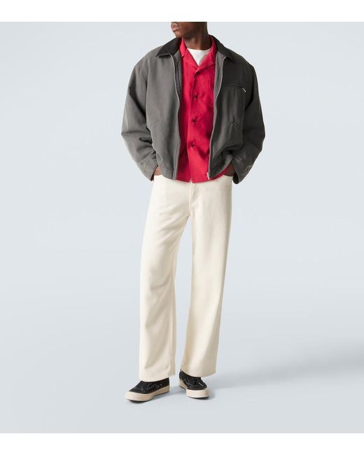 A.PRESSE Gray Vintage Cotton And Silk Twill Jacket for men