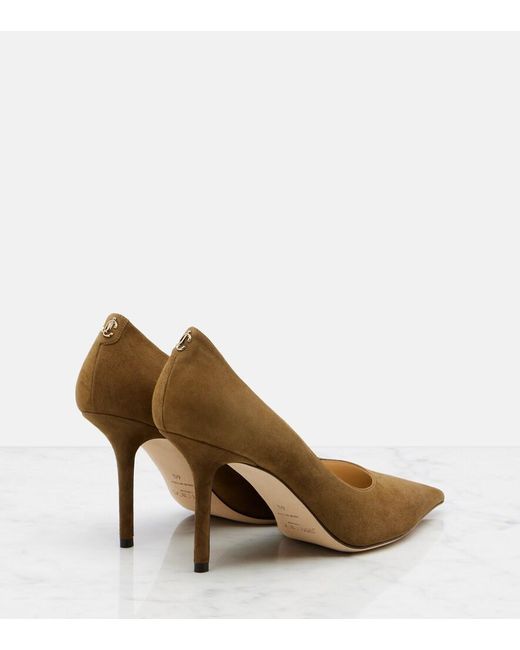 Jimmy Choo Natural Love 85 Suede Pumps