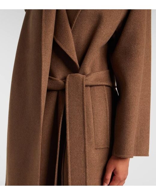 Abrigo Envolvente Curoe De Lana Virgen Max Mara de color Brown