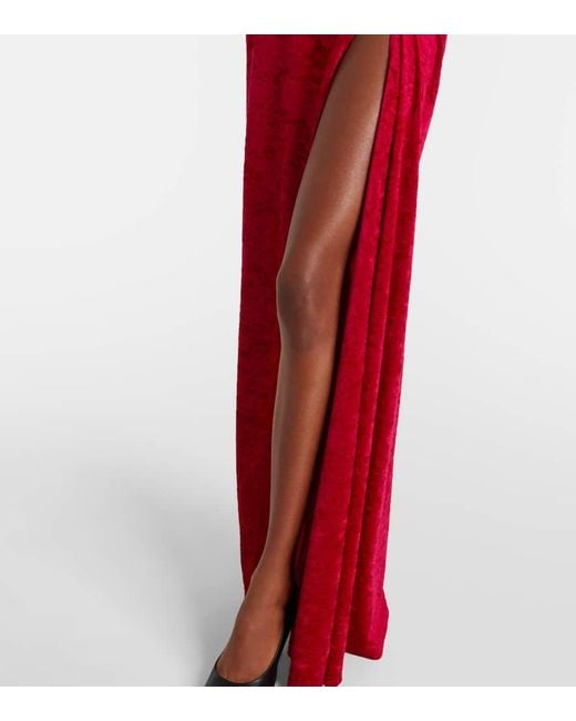 Balenciaga Red Velvet Corset Gown