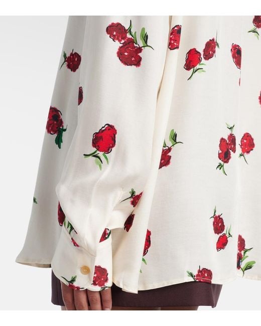Khaite Pink Argo Printed Twill Shirt