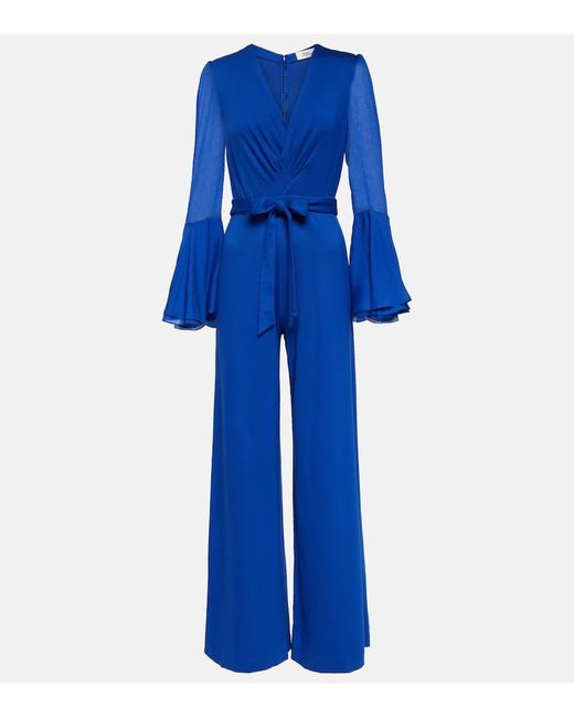 Diane von Furstenberg Blue Jumpsuit Shing aus Jersey