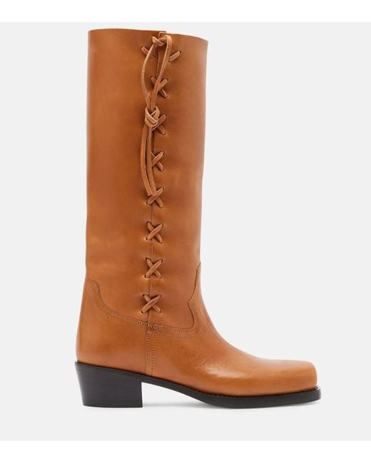 Paris Texas Brown Roxanne Leather Knee-High Boots