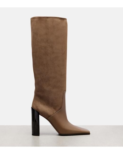 Alaïa Brown 55 Leather Knee-High Boots