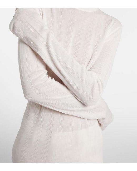 The Row White Dantea Cotton Jersey Top