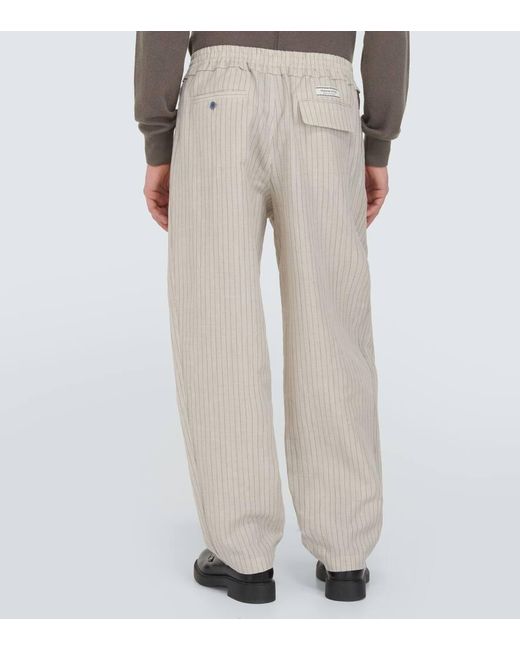Pantalones anchos de lana y lino con raya diplomatica Undercover de hombre de color Natural