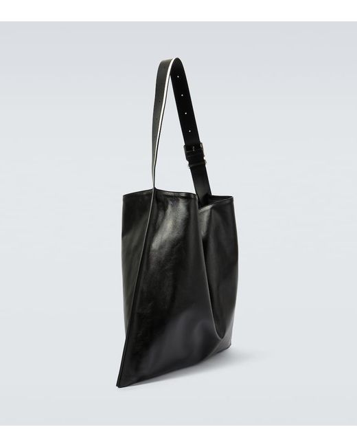 Jil Sander Black Leather Tote Bag for men