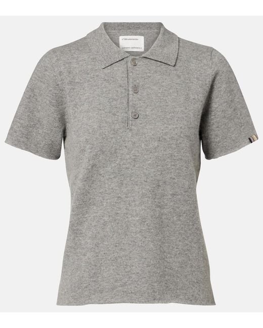Extreme Cashmere Gray N°198 Salamander Cashmere-Blend Polo Shirt