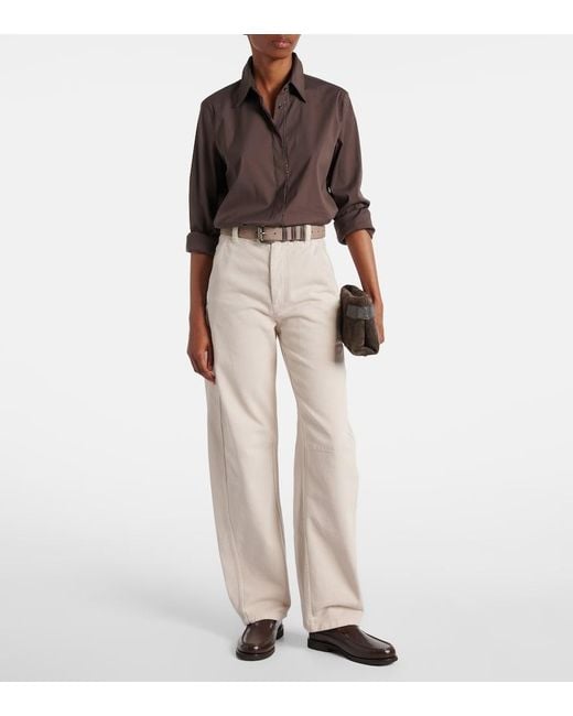 Brunello Cucinelli Natural High-Rise Straight Jeans