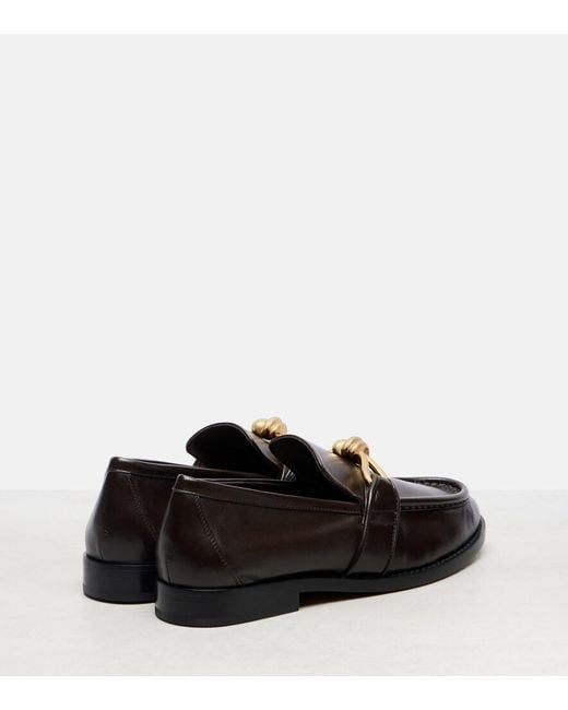 Bottega Veneta Black Astaire Knot Leather Loafers