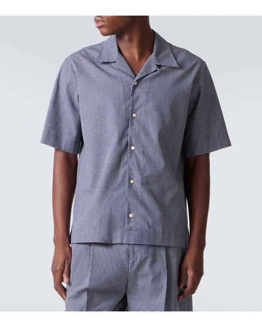 Givenchy Blue Checked Cotton Bowling Shirt for men