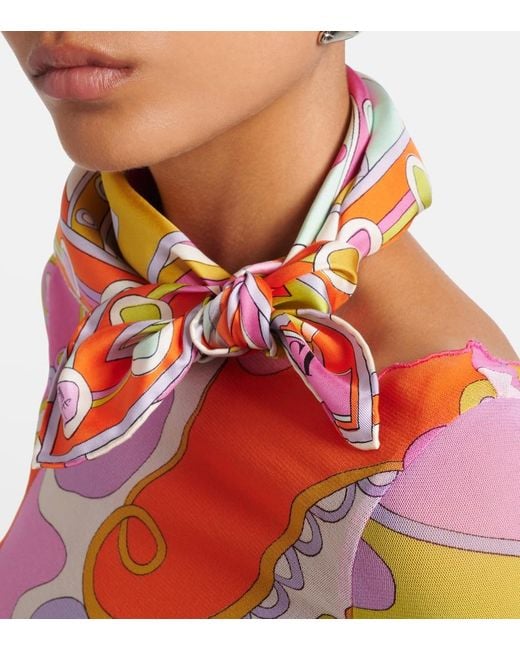 Emilio Pucci Multicolor Vivara Silk Twill Scarf