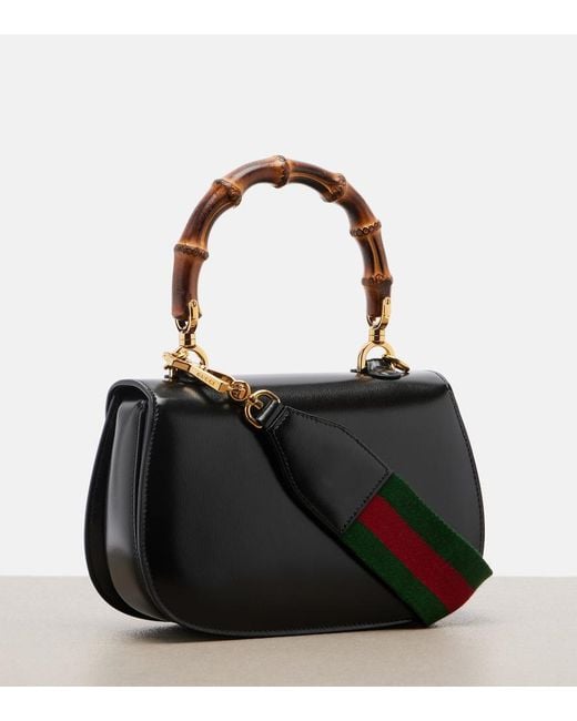 Gucci Black Tote Bamboo 1947 Jumbo Gg Small