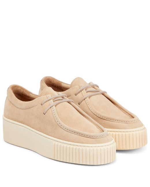 Gabriela Hearst Natural Fontaina Suede Platform Sneakers