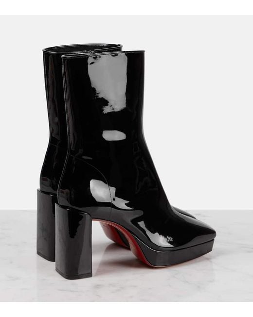Christian Louboutin Black Alleo 90 Patent Leather Knee-High Boots