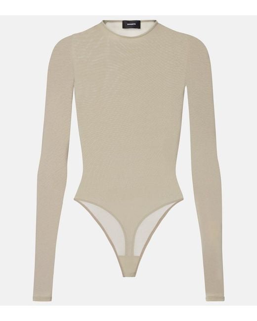 Wardrobe NYC White Sheer Bodysuit