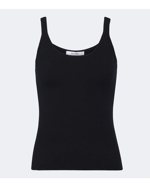 Max Mara Black Knitted Wool-Blend Tank Top