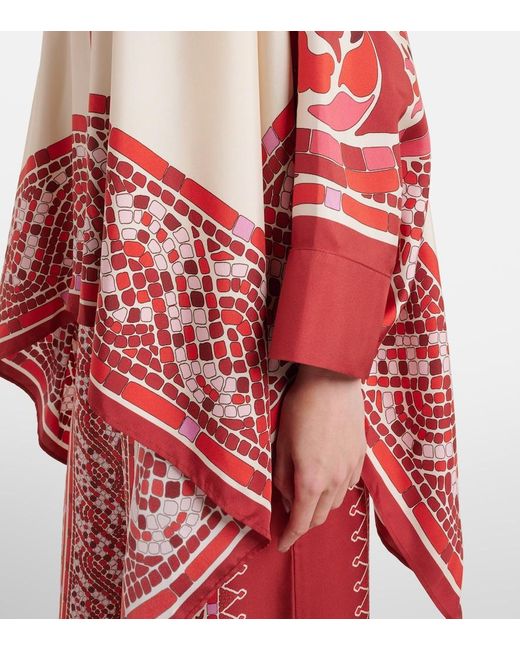 LaDoubleJ Red Foulard Printed Silk Twill Shirt