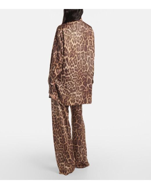 Stella McCartney Brown Leopard-Print Shirt