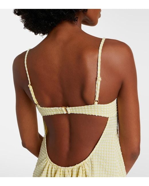 Montce Yellow Petal Gingham Minidress