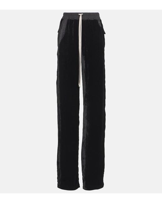 Rick Owens Black Dietrich Crepe Sweatpants