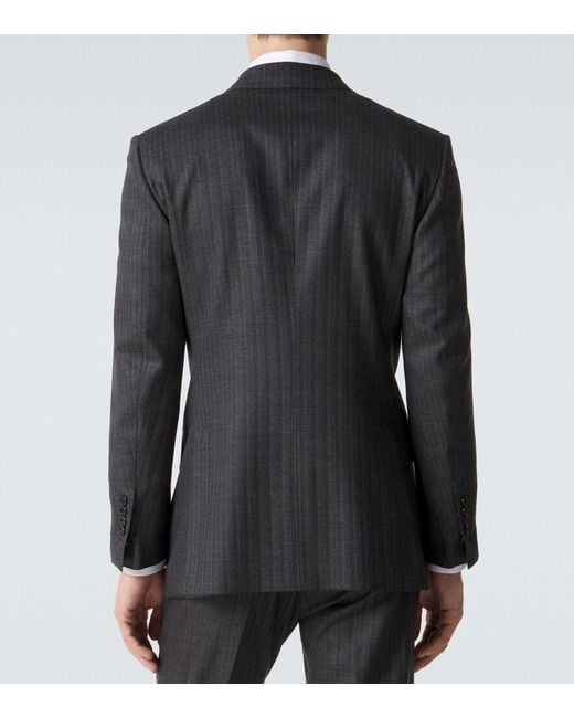 Tom Ford Black Herringbone Wool Blazer for men