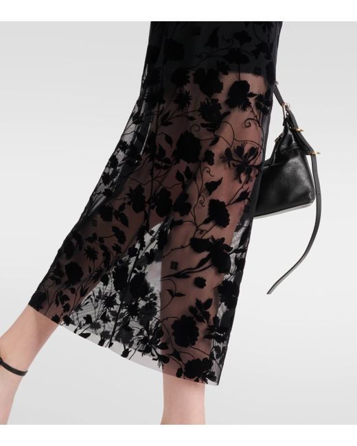 Robe midi en tulle a fleurs Givenchy en coloris Black