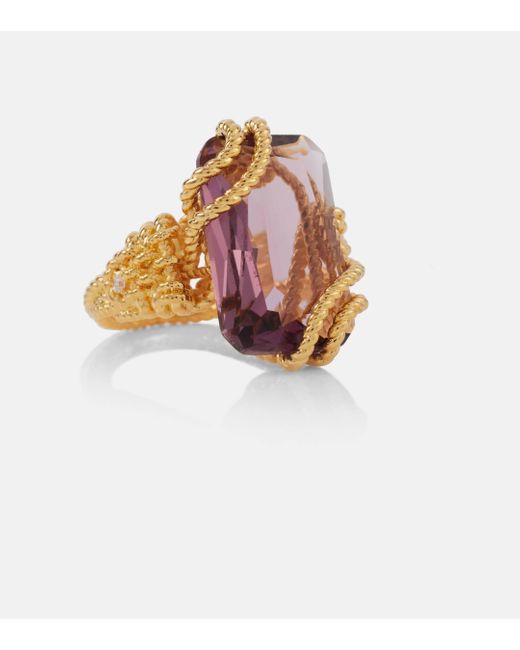 Zimmermann Metallic Bloom Embellished Gold-plated Ring