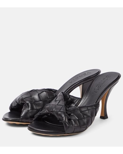Bottega Veneta Black Leather Kitten Heel Pumps