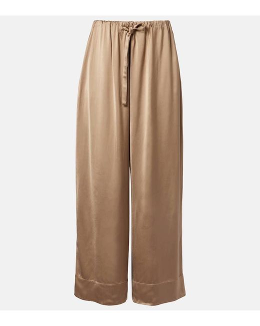 Totême  Natural Satin Wide-Leg Pants