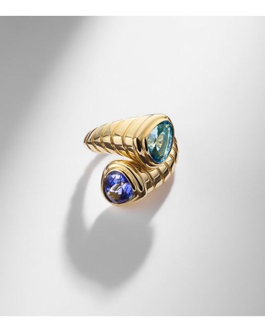 Marina B White Toi Et Moi 18Kt Ring With Topaz And Tanzanite