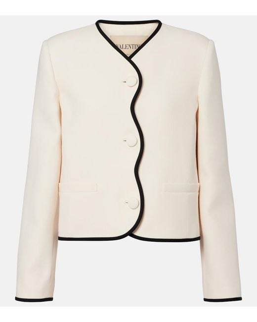 Valentino Natural Crepe Couture Scalloped Jacket