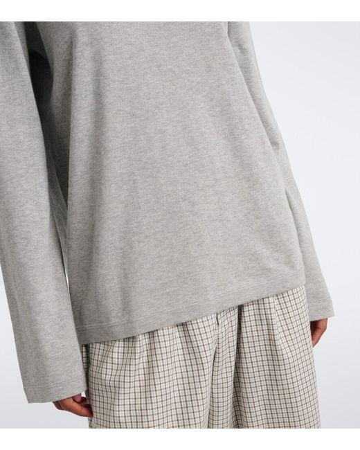 Extreme Cashmere Gray N°500 Jones Cotton And Cashmere Top