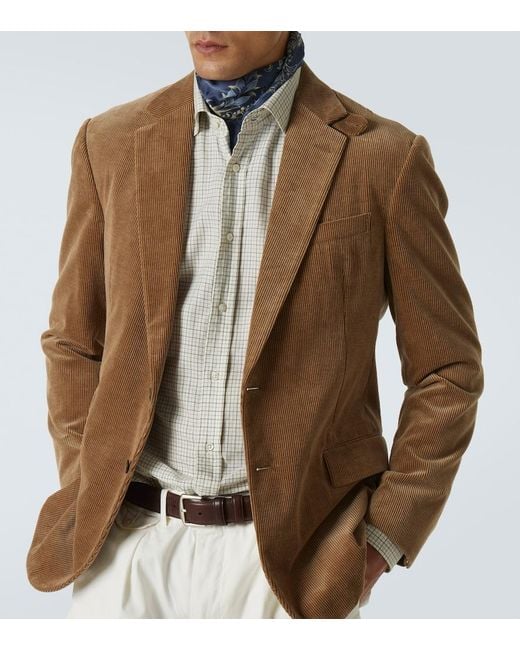 Ralph Lauren Brown Kent Cotton And Cashmere Corduroy Blazer for men