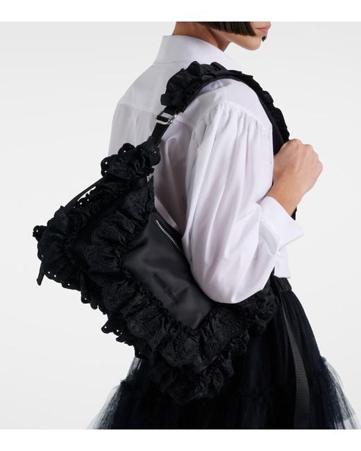 Simone Rocha Black Pillowcase Ruffled Shoulder Bag