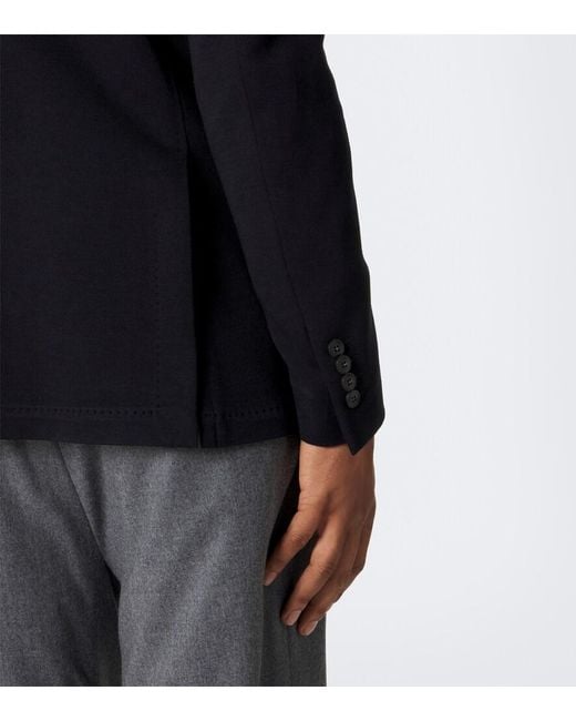 Canali Blue Single-Breasted Wool Blazer for men