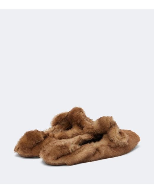Zimmermann Brown Carousel Shearling Ballet Flats