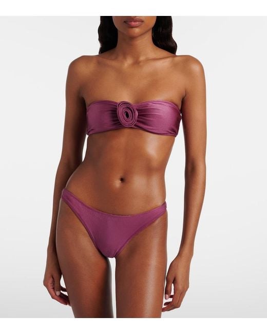 Adriana Degreas Purple Floral-Applique Bikini