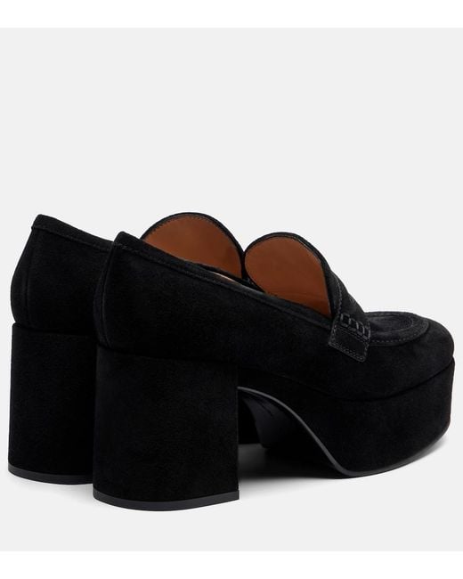 Gianvito Rossi Black Jenna Suede Loafer Pumps