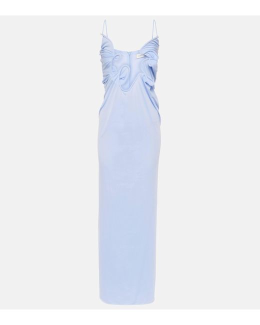 Christopher Esber Blue Molded Venus Mesh Maxi Dress