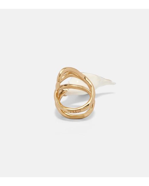 Chloé White Floral Ring