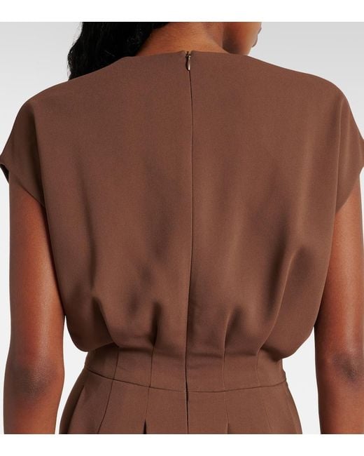 Joseph Brown Pleated Cady Midi Dress