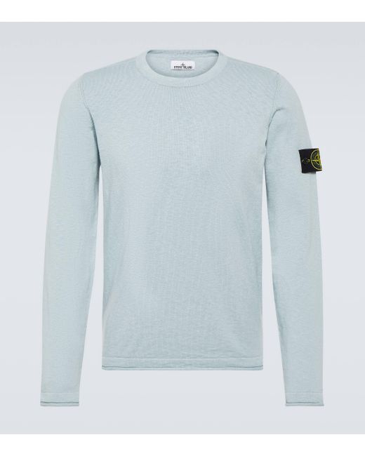 Stone Island Blue Compass Cotton-blend Sweater for men